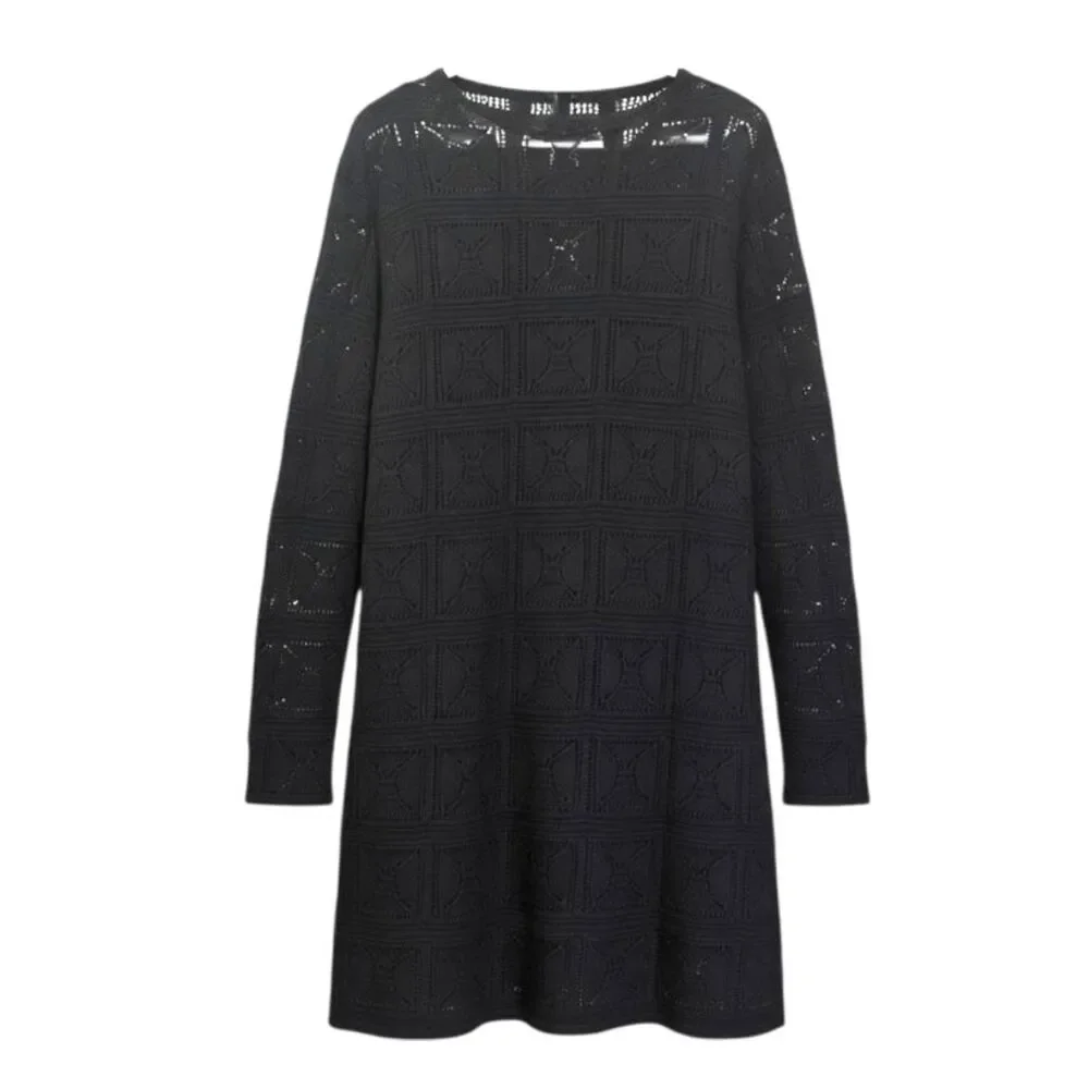 THE DROP Women's Laney Crochet Micro Mini Black Dress, NEW! Size XXL